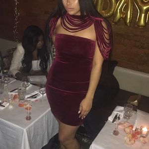 Bandage velvet dress.